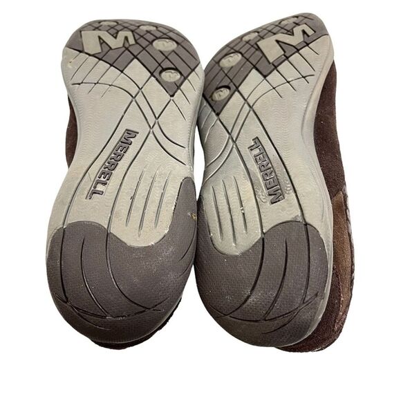 MERRELL AIR CUSHION Espresso Genuine Leather Loafers Casual Sneakers sz 7.5 - Picture 15 of 16